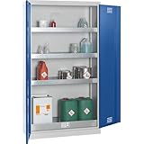 Entdecken Sie die Funktionalität unseres hochwertigen Umweltschrankes, ideal für die sichere Lagerung verschiedener Gefahrstoffe! Er überzeugt durch eine durchdachte Anordnung, die optimale Sicherheit und einfachen Zugang zu den gelagerten Materialien gewährleistet, sowie durch sein modernes Design.