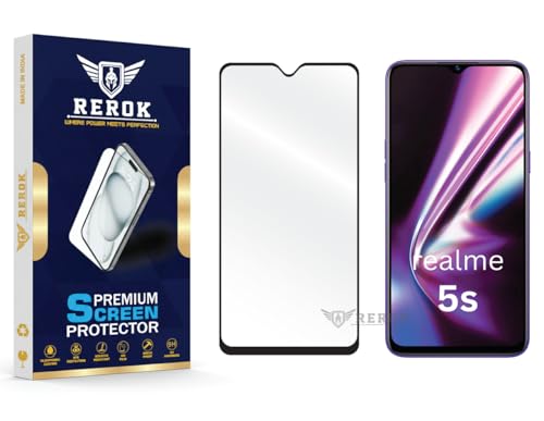Image of Gorilla Tempered Glass Screen Protector Compatible with Realme 5s [Pack of 1] | Edge-to-Edge, Bubble-Free, Case Friendly, Easy Installation Kit