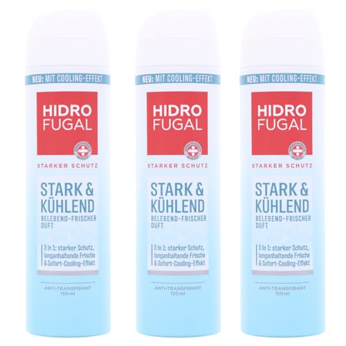 3x Hidrofugal Stark & Kühlend Deo Spray Antitranspirant mit Aloe Vera je 150ml