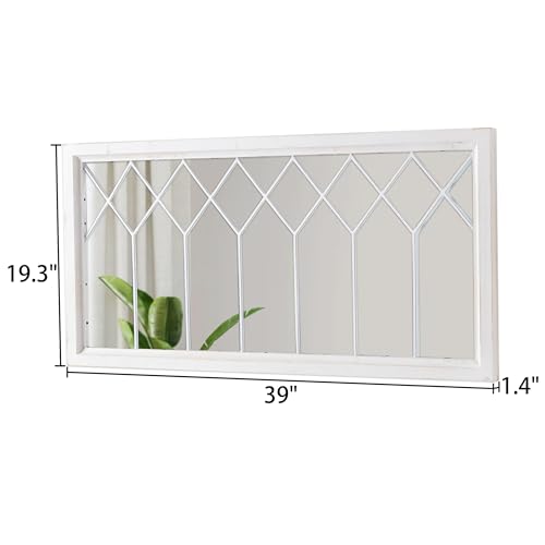 Rectangularwindowmirrorsforwalldecor20x40inchdistressedwhitefarmhousewoodenwindowpanemirrorforlivingroomrustichorizontallongmirrorsforhallwayentryway  Urban Country Home Decor Rectangular window mirrors for wall decor 20 x 40 inch distressed white farmhouse wooden window pane mirror for living room rustic horizontal long mirrors for hallway entryway  urban country home decor