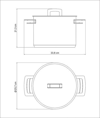 Caldeirão Fundo Triplo com Tampa Plana e Alças 24 Cm 7, 7 L, Tramontina, 62405240, Inox