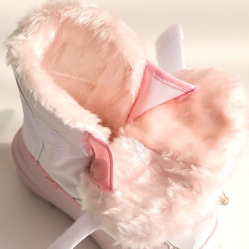 Mnplciea Unicorn Girls Snow Boots Slip Resistant Toddler Girl Boots Mid Calf Faux Fur Lining Lightweight Athletic Outdoor Warm Waterproof Girls Winter Boots for Toddler/Little/Big Kids4