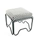 Feixunfan Toaletka Przytulna Otomana Metalowa Toaletka Wyściełana Ławka Stołek Na Toaletkę Nogę Kawiarni Restauracja Wygodna Miękka Toaletka (Kolor: Szary, Rozmiar: 41 x 41 x 49 cm)