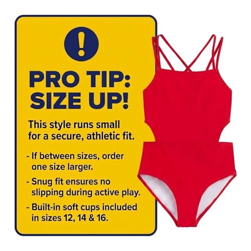 Image of Kanu Surf Girls' Beach Girl Sport Cut-Out One Piece Swimsuit