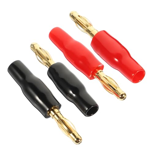 Toddmomy 4個 バナナプラグ 入り 赤黒 金メッキ端子 高信頼性電気伝導 スピーカーケーブル対応 アンプ用接続コネクター
