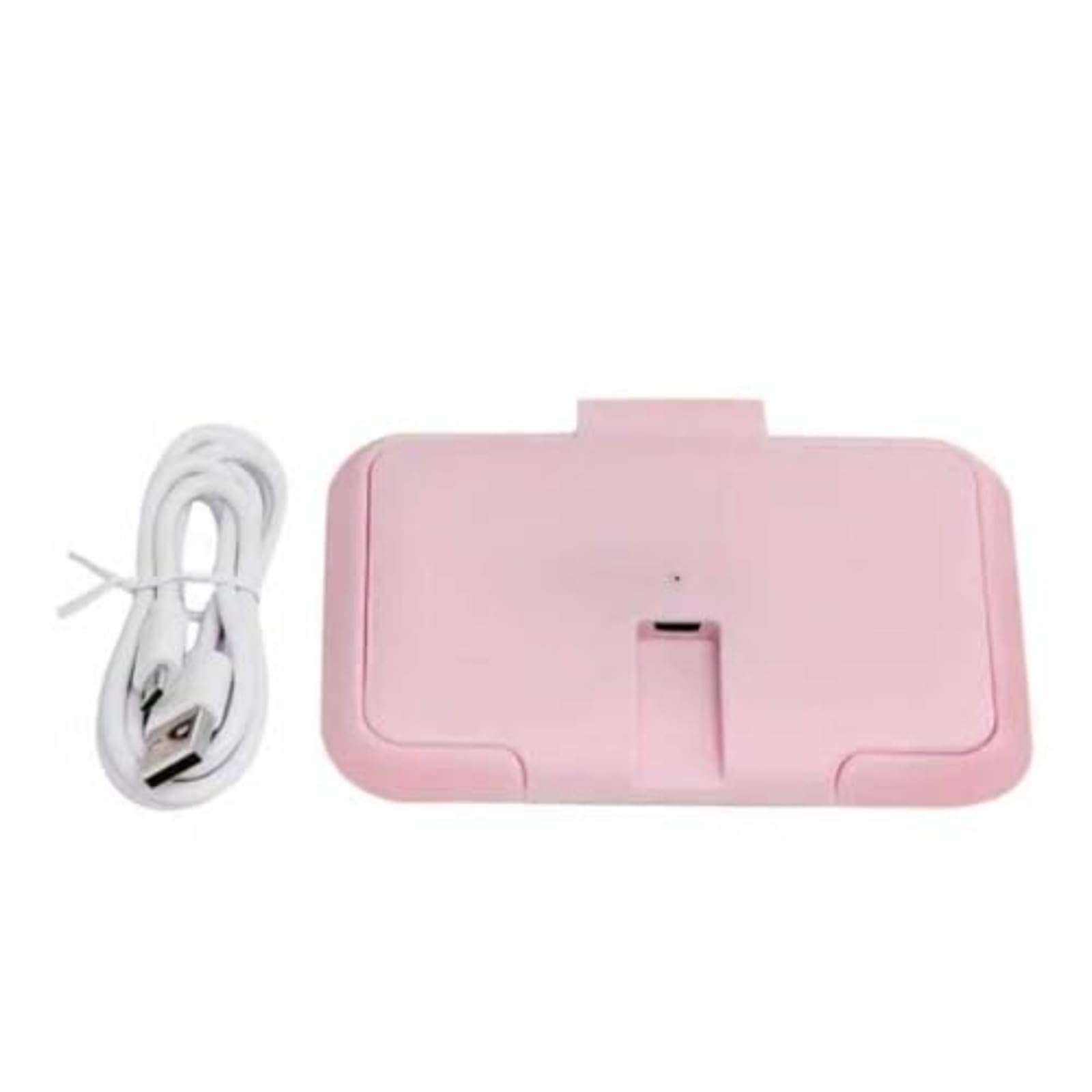 Baby Wipes Warmer with Night Light,Portable Wipes Warmer for Babies,USB Powered Wet Wipes Warmer for Baby Nursery,Baby Wipe Warmer and Dispenser (Pink)