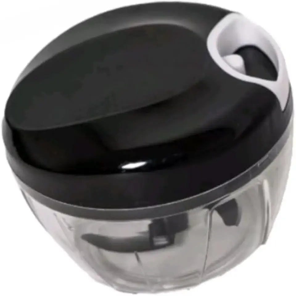 Processador Triturador Manual de Alimentos 500ML, Ferramenta de Cozinha Prática para Carne e Legumes (Preto)