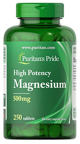 Puritans Pride Magnesium 500 Mg-250 Tablets, 250 Count #TOP6