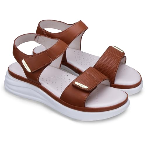Image of DOCTOR EXTRA SOFT Women's Ultra Lightweight Sandals with Memory Foam Cushion|Stylish & Comfortable|Casual & Non-Slip|Diabetic & Orthopedic Flip Flops with Adjustable Strap Ladies & Girls New-D-610