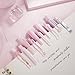 VideMundi 10 Count Pastel Gel Ink Pen Set,Cute Note Taking 0.5mm Fine Point Retractable 10 Count Black Ink Pens with for Writing, Journaling, School, Office (Pink)