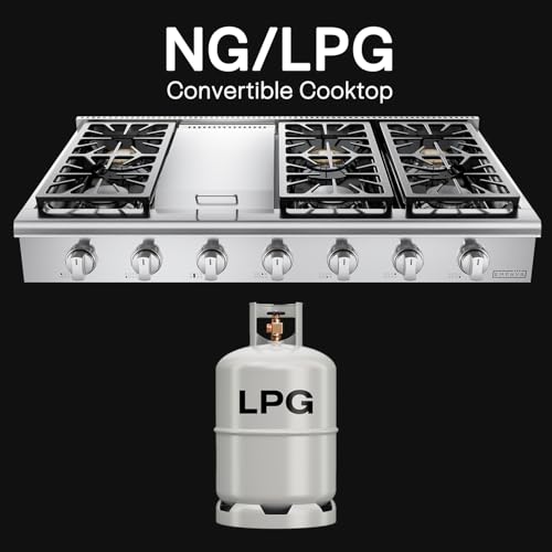 Empava 48GC32 48 Inch Pro-Style Professional Slide-In Natural Gas Rangetop thumb #4