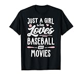 Just A Girl Who Loves Baseball And Movies Geschenk Frauen T-Shirt