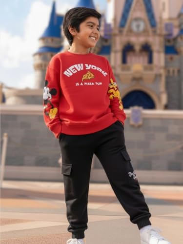 Image of Nap Chief Kids Cotton Official Disney Characters Printed Co ord Set for Boys & Girls, Sweatshirt And Joggers Clothing Set for Casual Wear