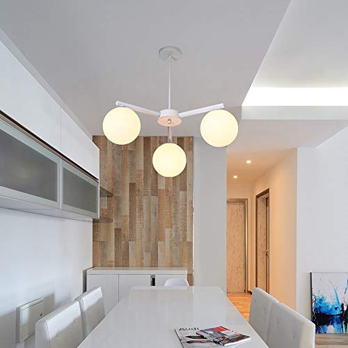 Chandelier LED salon moderne suspension boule verre longue pour duplex