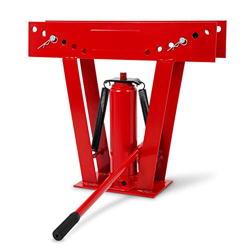 EBERTH Cintreuse de Tubes Machine à Cintrer les Tubes Hydraulique, Force de Pression 12t, Acier, 6 Pièces de Pression en Fonte 1/2' à 2' Incl, Levier de Pompe Robuste, Cintrage de Tubes