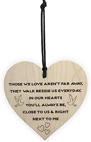RED OCEAN You'll Always Be Next To Me Wooden Hanging Heart Plaque Memorial Love Gift Sign