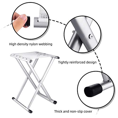 Folding Camp Stool 18.1in Height Comfortable Foldable,Hold up to 624lbs, Super Heavy Duty Camping Chair,Outdoor Big Tall Portable Adults for Fishing,Hunting,Sitting,Large Seat for Heavy Weight People - Thumbnail 5