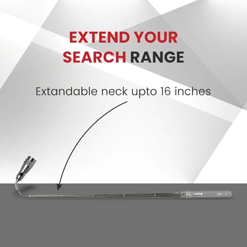 Image of SWISS MILITARY Torchlight, 360 Flexible & Extendible Head LED Torch with Scratch Resistant Diamond Body, Magnetized Head & Base,3 Powerful LED Lights, Portable Rechargeable Silver, Pack of 2