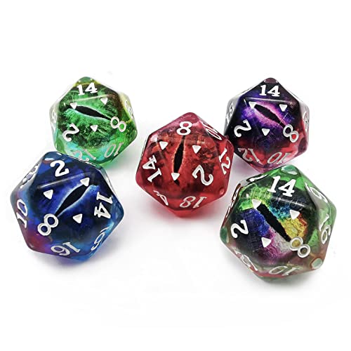 Bescon's Polyhedral Dragon Eye 20 Sides Dice 5pcs