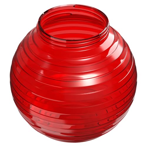 Image of KASTLITE 6 inch Striped Red Acrylic Globe, Screw-In Colored Replacement Lens