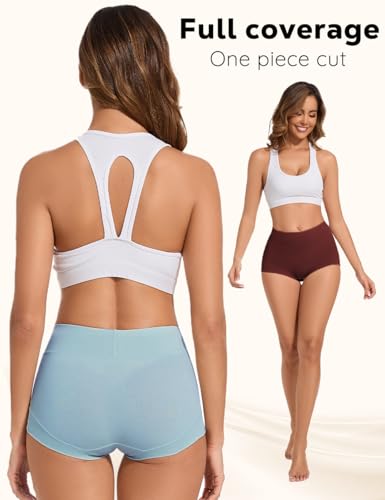 Image of ALLBASE 5 Pack Womens Cotton High Waisted Full Coverage Underwear(Regular & Plus Size)