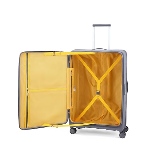 Image of American Tourister Bitbloc | Check-in Trolley Bag (79.5 cm) | 106 Ltrs | 360 8 Wheel Spinner | Hard Case | Recessed TSA Lock | 3 Years Global Warranty | Grey