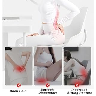 lomonmen Cuscino per Sedile Ortopedico con Supporto Lombare,Cuscino Ergonomico Comfort in Memory Foam per Ufficio E Auto,Supporto per Schiena e Glutei (grigio scuro)