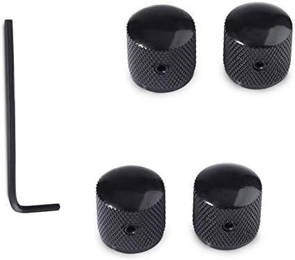 tBesme Pack of 4pcs Chrome Knob Volume Tone Control Knobs for Electric Guitar Bass Screw Type image 5