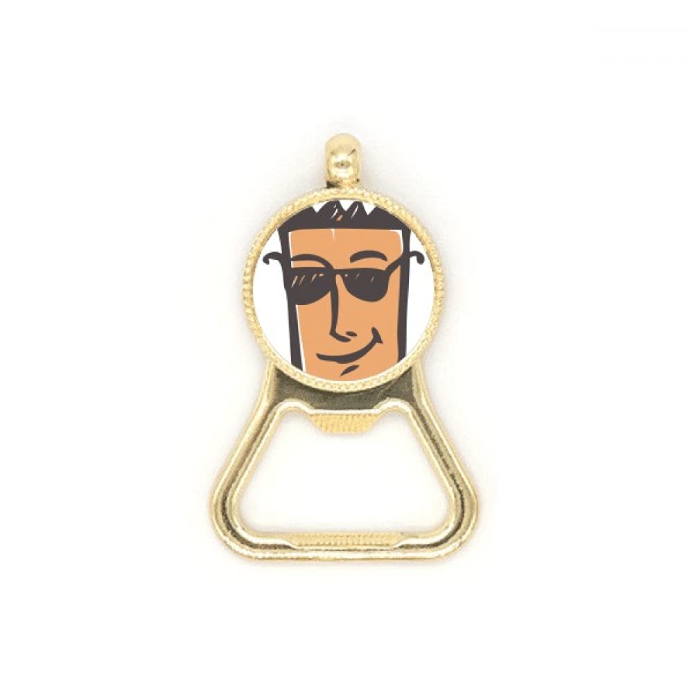 Porte-clés en acier inoxydable au motif de lunettes au fini poli miroir durable