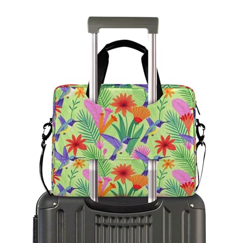 Funda para computadora de 15.6 con asa y diseño floral de colibrí 4