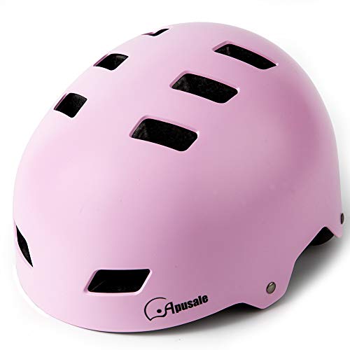 Bike Skateboard Helmet, Adjustable And Multi-Sport For Skate Scooter, 3 Sizes For Adult Youth Kids Toddler (Pink) #TOP2