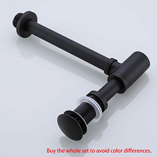 RANDOM Black Bathroom Sink Drain Stopper Without Overflow Pop Up Drain for Assembly Vessel Sink Solid Brass 83001MB. - Thumbnail 4