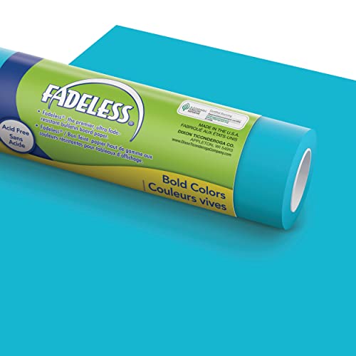 Fadeless Bulletin Board Paper, Fade-Resistant Paper For Classroom Decor, 48” X 50’, Azure, 1 Roll #TOP6