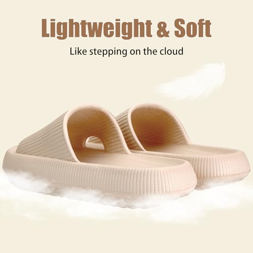 Image of rosyclo Cloud Slippers for Women and Men, Pillow House Slippers Shower Shoes Indoor Slides Bathroom Sandals, Ultimate Comfort, Lightweight, Thick Sole, Non-Slip, Easy to Clean