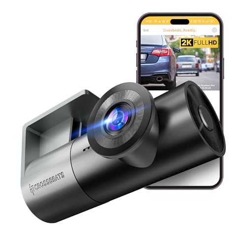 Image of Crossbeats RoadEye Neo| New Launch| 2K FHD+ Dash Cam for Car| WiFi APP Mic Loop Record| 170 Wide Angle Dashcam for Car|Rotating Cabin Camera| Night Vision| Supercapacitor Dash Camera 1TB (2026 Model)