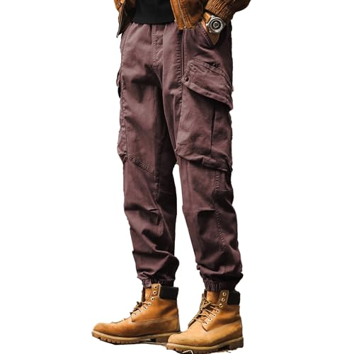 XYXIONGMAO Men's Black Streetwear Joggers Multi-Pocket Cargo Pants Loose Techwear Pleated Overalls Hip Hop Casual Sweatpants4