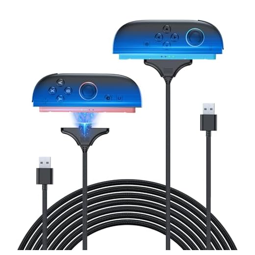 10FT Magnetic Charger Cable for Nintendo Switch 2 Joy-con (2025), 2-Pack Fast Charging Cord Accesories for Joycon 2 Controller Nylon Braided USB Ports, Replacement High-Speed Charge for NS2 Joy con 2