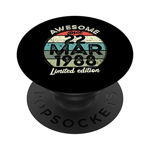 Camiseta de cumpleaños de 35 años, 22 de marzo de 1988, 35 cumpleaños PopSockets PopGrip Intercambiable