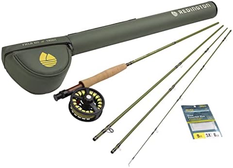 Redington Trout Fly Fishing Field Kit, 9' Medium-Fast Action Rod and Run Reel, Trout Fly Line, Carrying Case