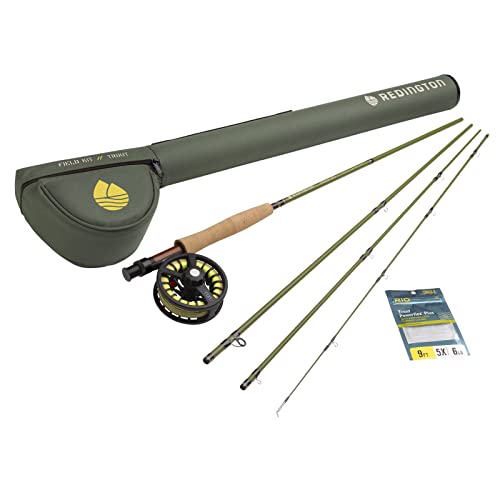 Redington Trout Fly Fishing Field Kit, 9' Medium-Fast Action Rod And Run Reel, Trout Fly Line, Carrying Case #TOP26