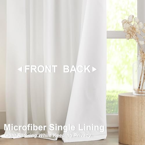 Vision Home White Pinch Pleated Light Filtering Curtains 95 inch Length - image 2