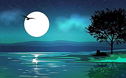 Beautiful Night Moon Starry Sky Mural Wallpaper Modern Wall Wallpaper Wallpaper Grey Wall Sticker Border self Adhesive Brick Bathroom Silver Bedroom Borders Glitter Kitchen Steamer Rose g-250cm×175cm