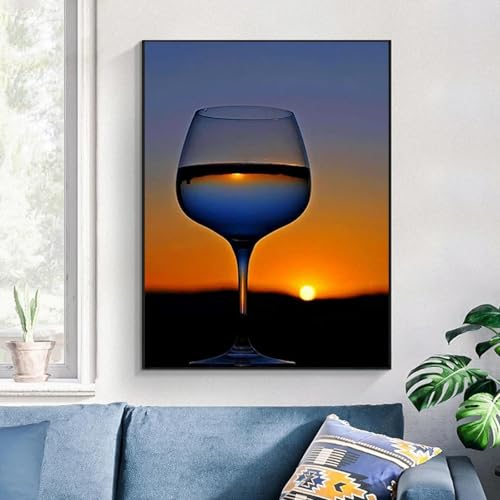 Peinture sur verre à vin de qualité supérieure toile paysage 50x70 cm