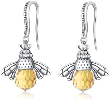 SLUYNZ 925 Sterling Silver Queen Bee Dangle Earrings for Women Mother