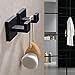 TASTOS Bath Towel Hooks Matte Black, 2 Pack Stainless Steel Robe Coat and Clothes Hook, Heavy Duty Wall Hook for Bathroom & Kitchen, Modern Square Style Wall Mounted (Black)