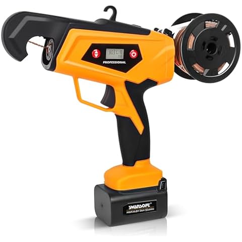 SWANSOFT Electric Plant Tying Machine, Semi-Automatic Plant Tie Machine, Plant Tying Tool for Grapes, Tomatoes, Vegetables (B12-Orange) Cover