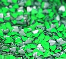 Sonailsofrench - 100 Metal Heart Rhinestones #06 - Neon Green - Pack of 20 Rhinestones in Box
