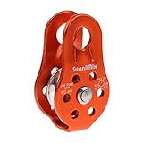 pistro General Purpose Fixed Side Pulley for 8-12mm Rope Color Red Orange - Orange