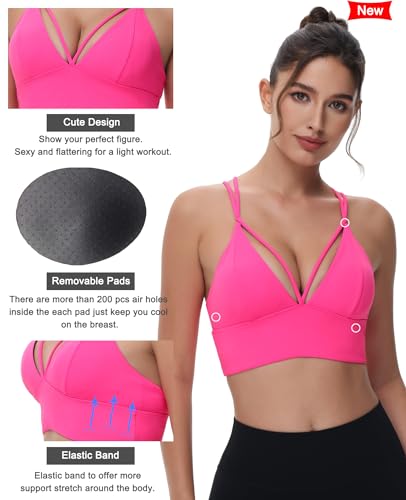 Image of MotoRun Bralettes for Women, Strappy Sports Bra Push up Bralette Sexy Bras Rave Top