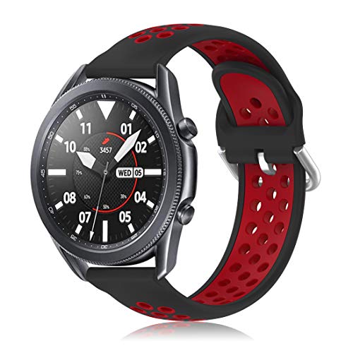 Laband Band Compatible with Samsung Galaxy Watch 3 45mm, 22mm Silicone Breathable Bands Replacement for Sumsung Galaxy Watch 46mm / Gear S3 Frontier, Classic Watch